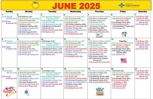 6/2025 East Harbor Calendar