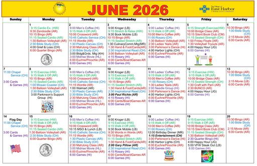 6/2026 East Harbor Calendar