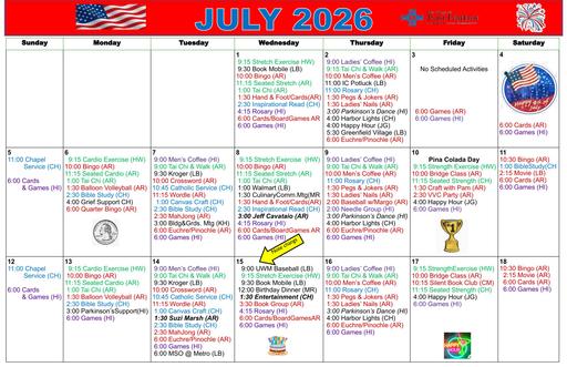 7/2026 East Harbor Calendar